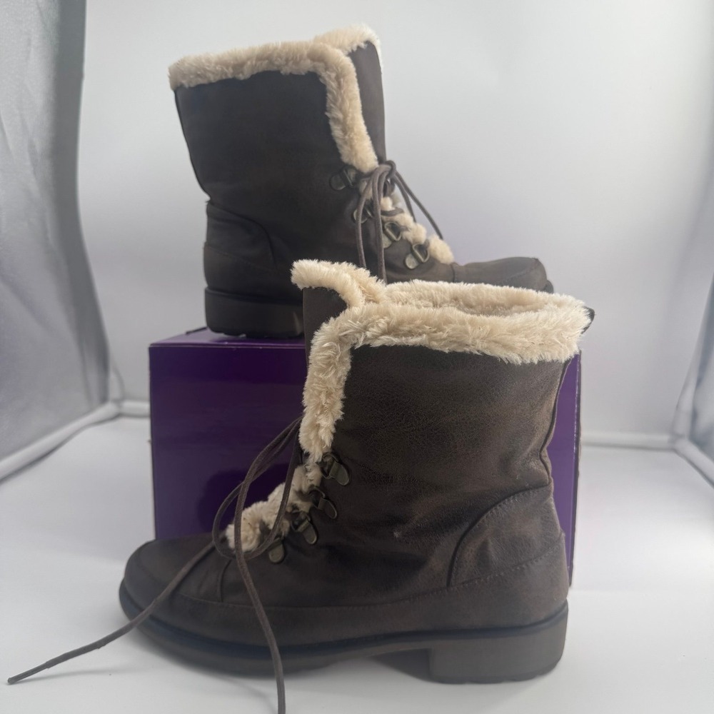 Baretraps Women's Cold-Weather Winter Boots, Faux-Fur Lined, Dark Brown, Size 6